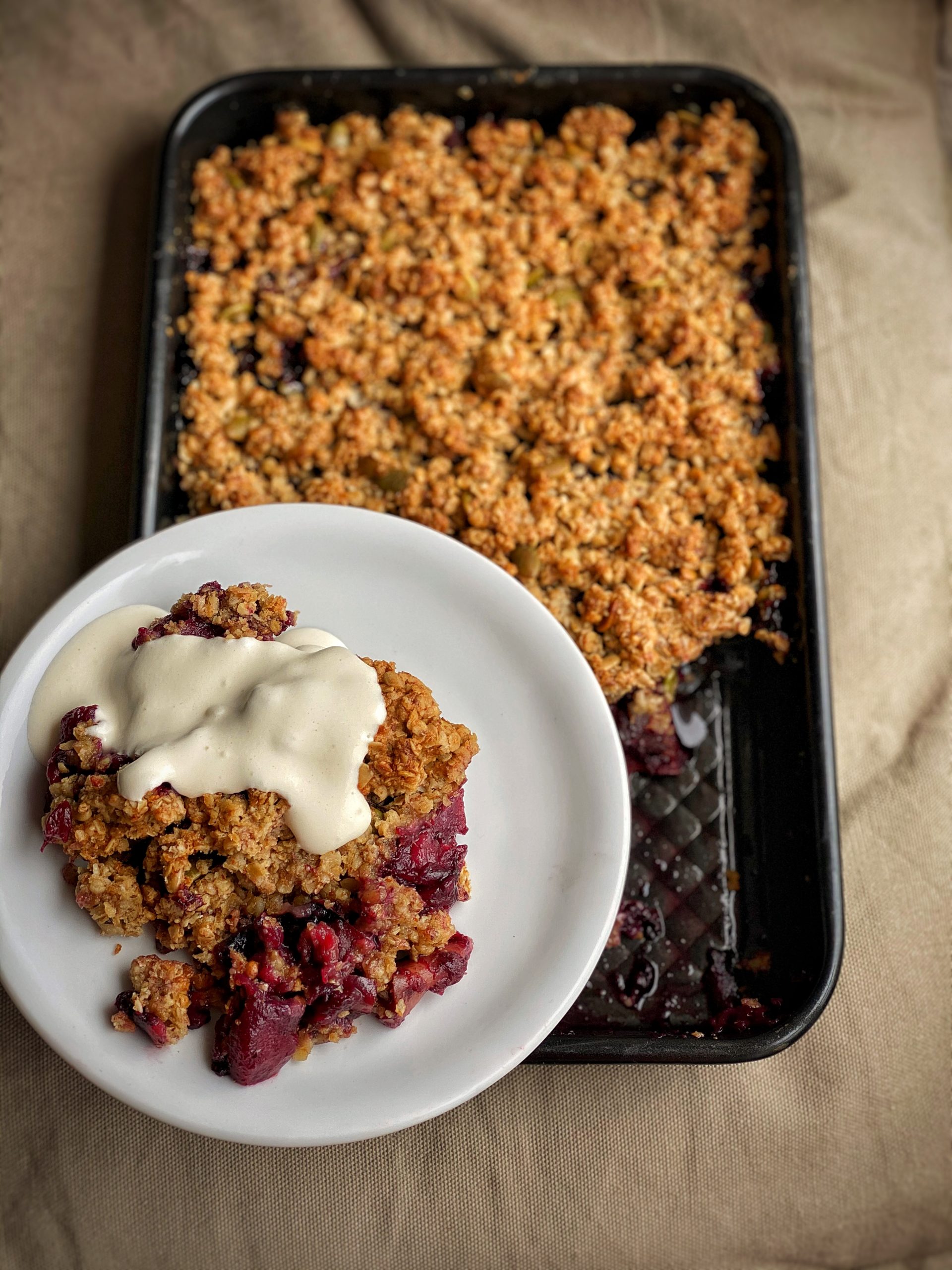 An image of Berry and Apple Crumble