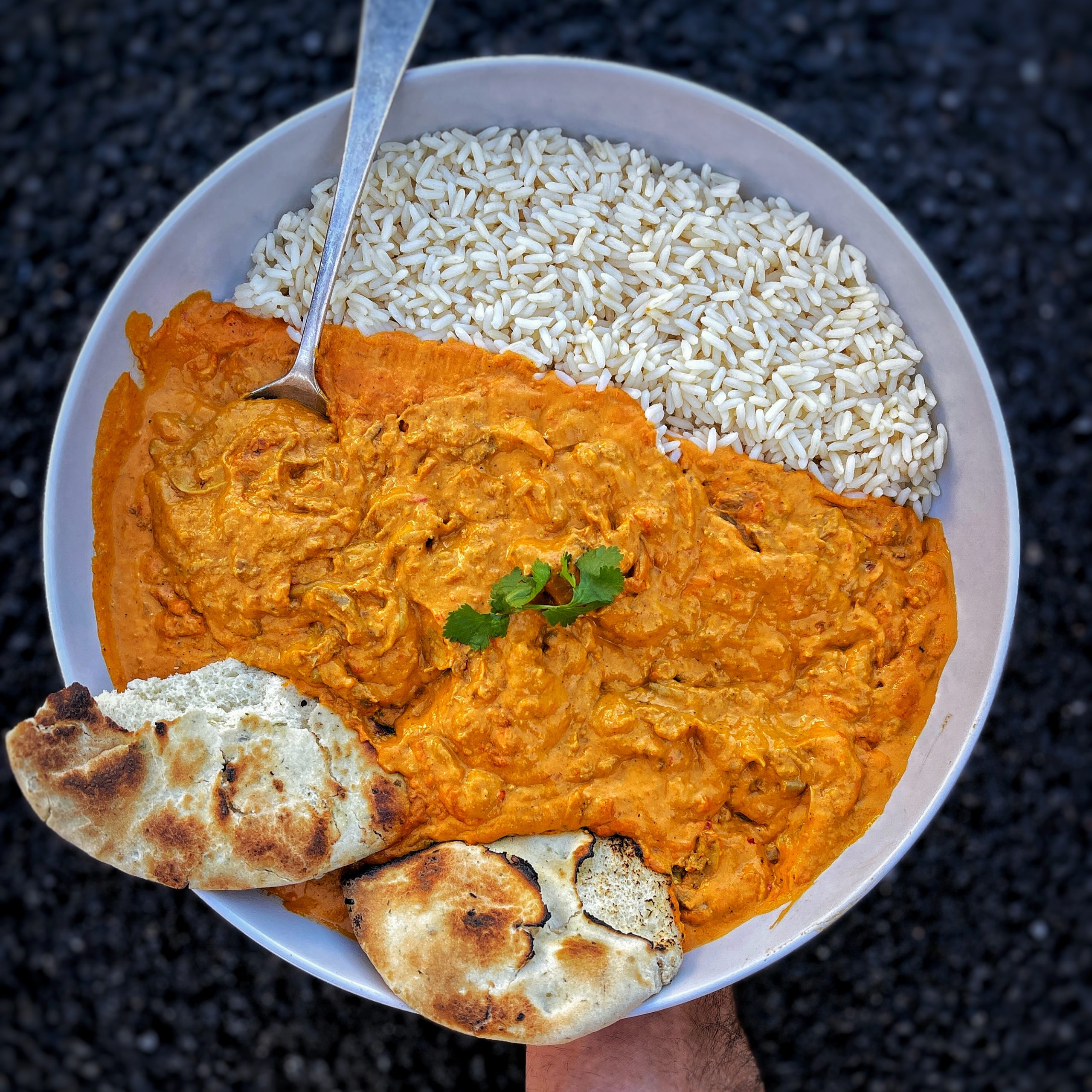 An image of Creamiest vegan butter chickn curry