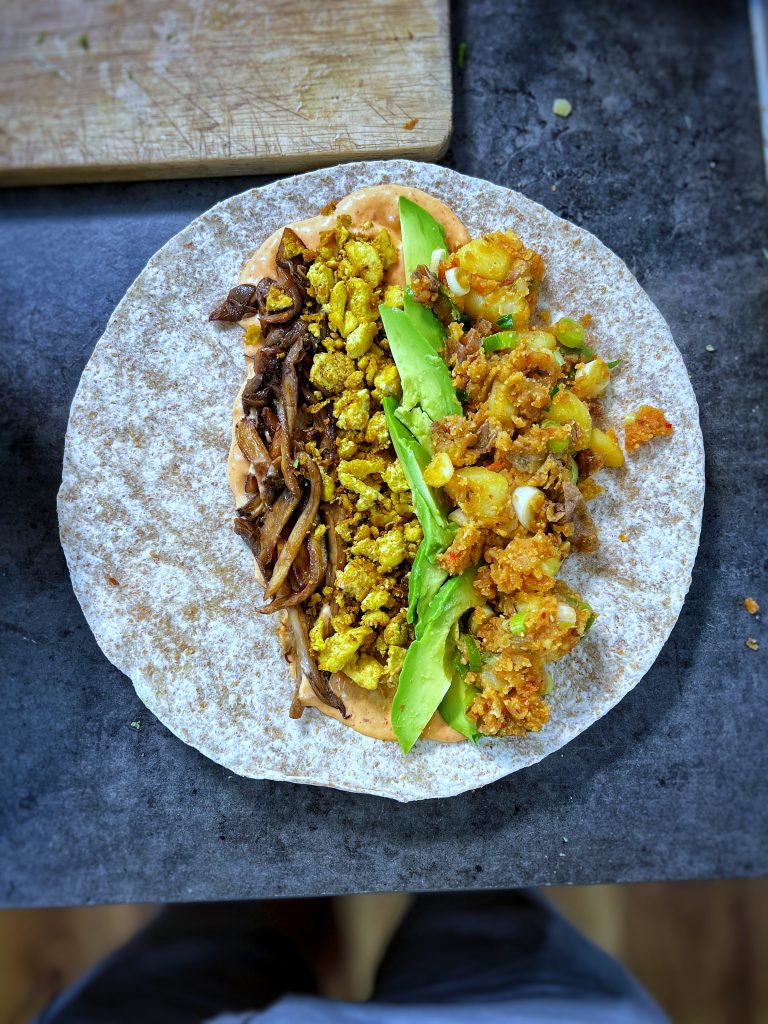 open breakfast burrito