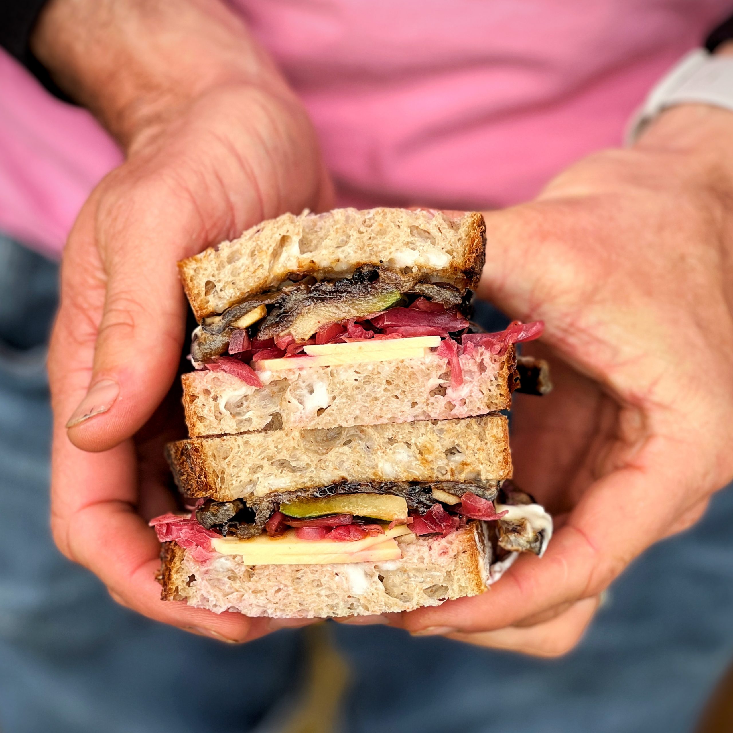 An image of Aubergine bacon Sandwich