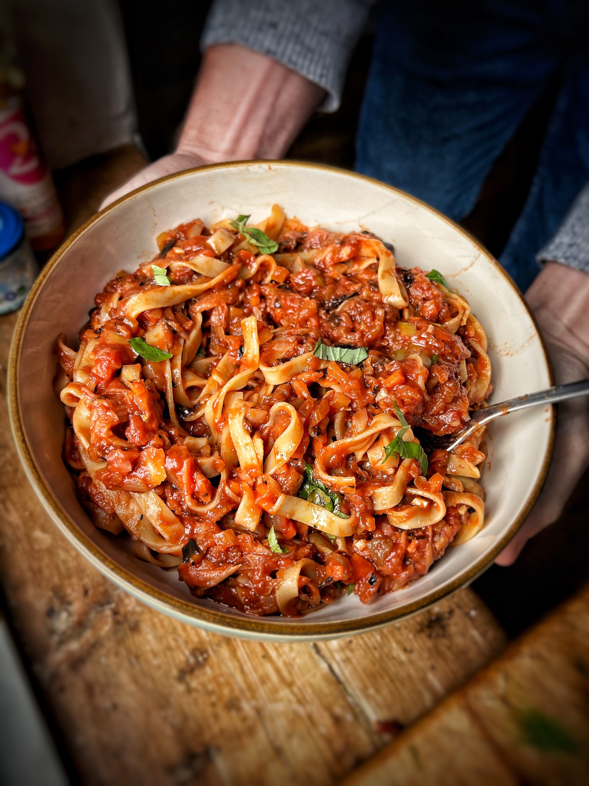 An image of Charred Aubergine Tagliatelle