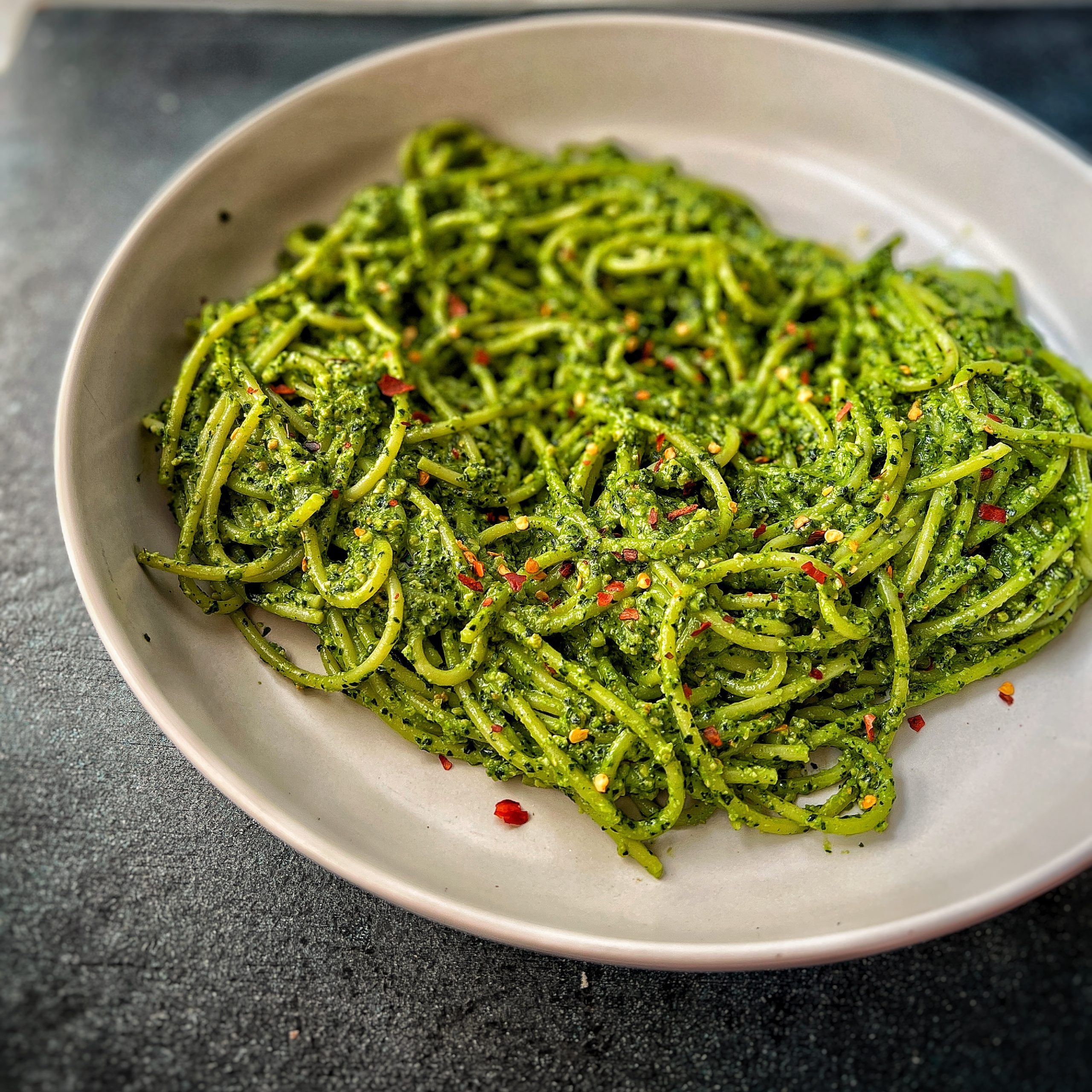 An image of Kale pesto pasta