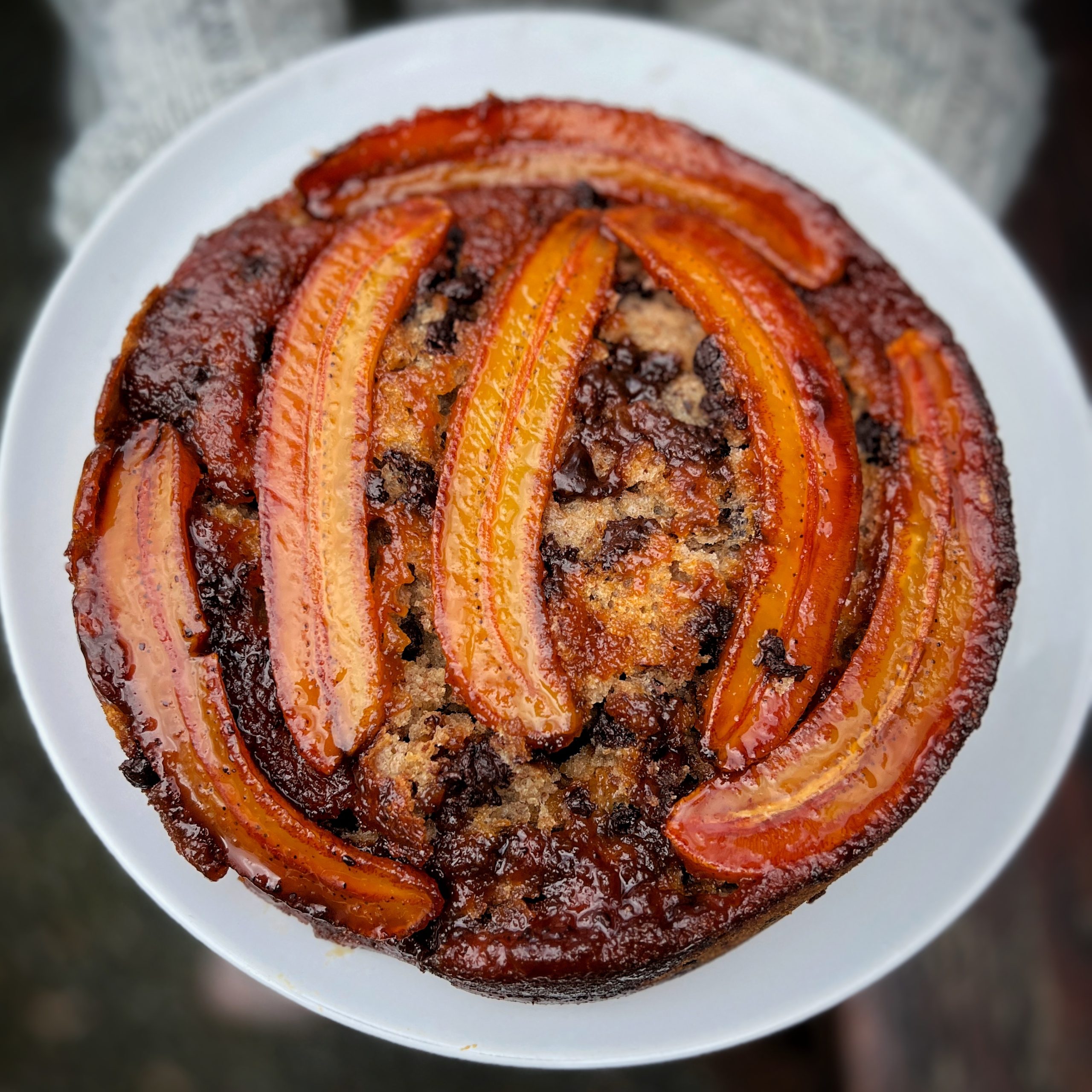 An image of Caramelised Banana Cake with Chocolate