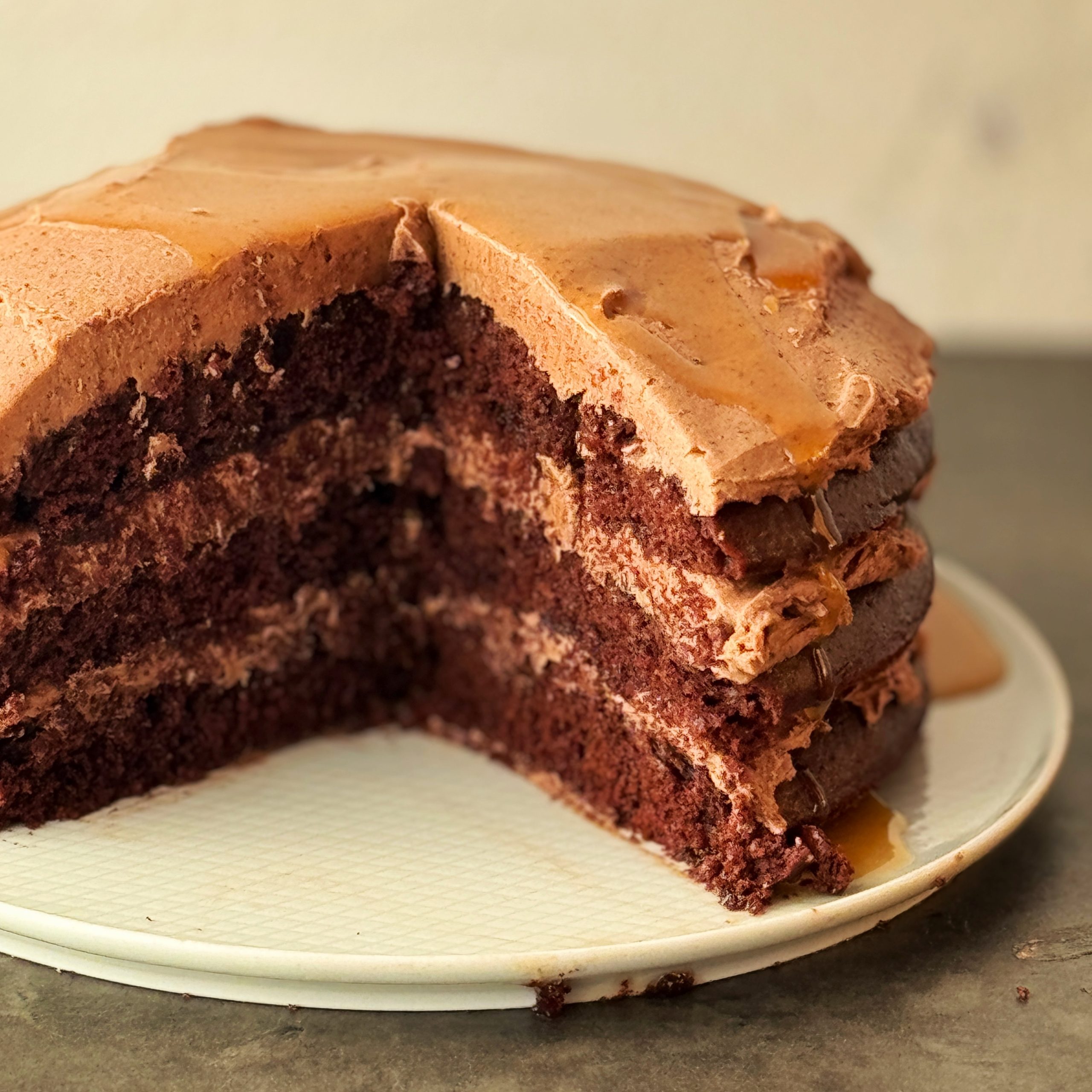 An image of Chocolate, Coffee Caramel 3 Tiered Cake