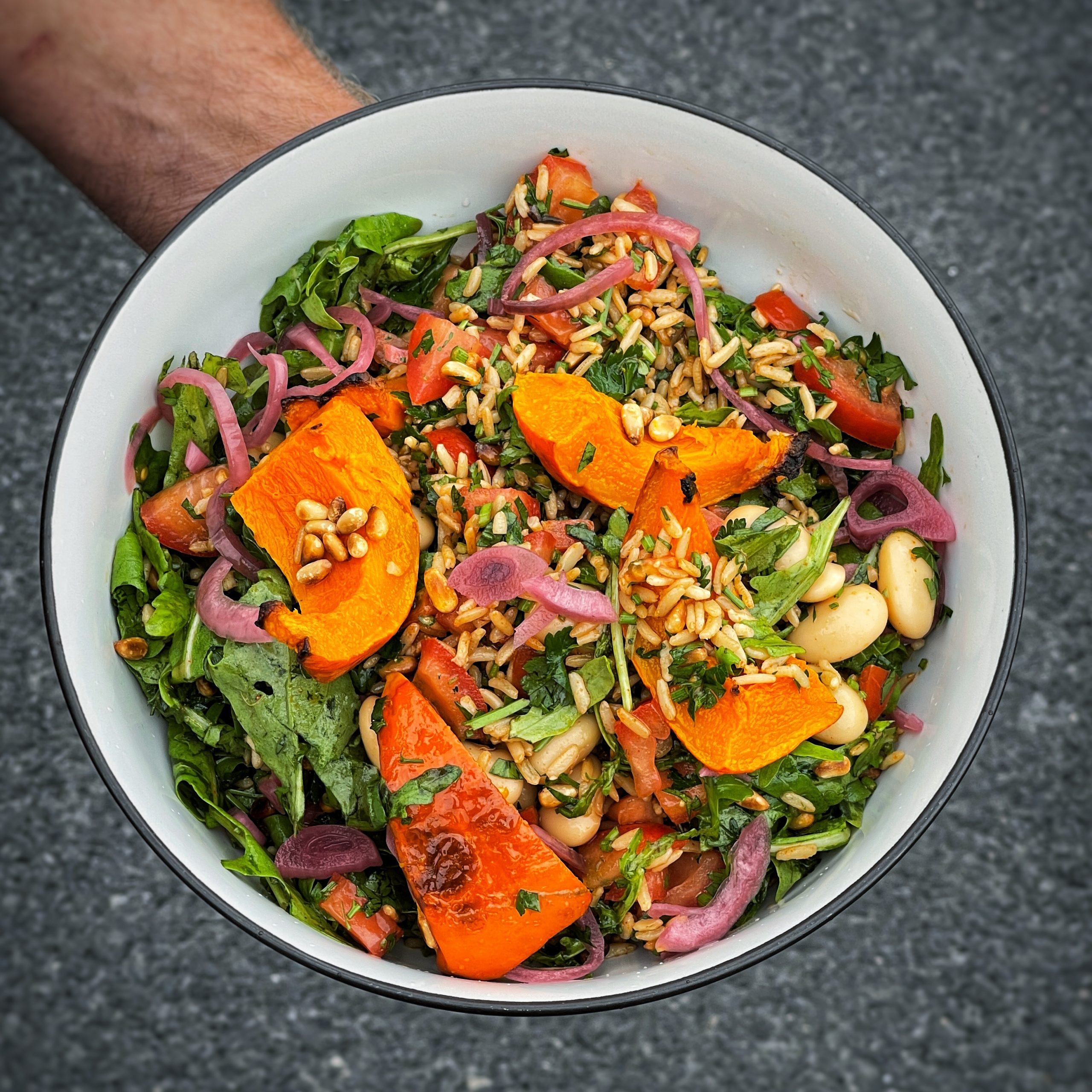 An image of Italian pumpkin and red rice salad