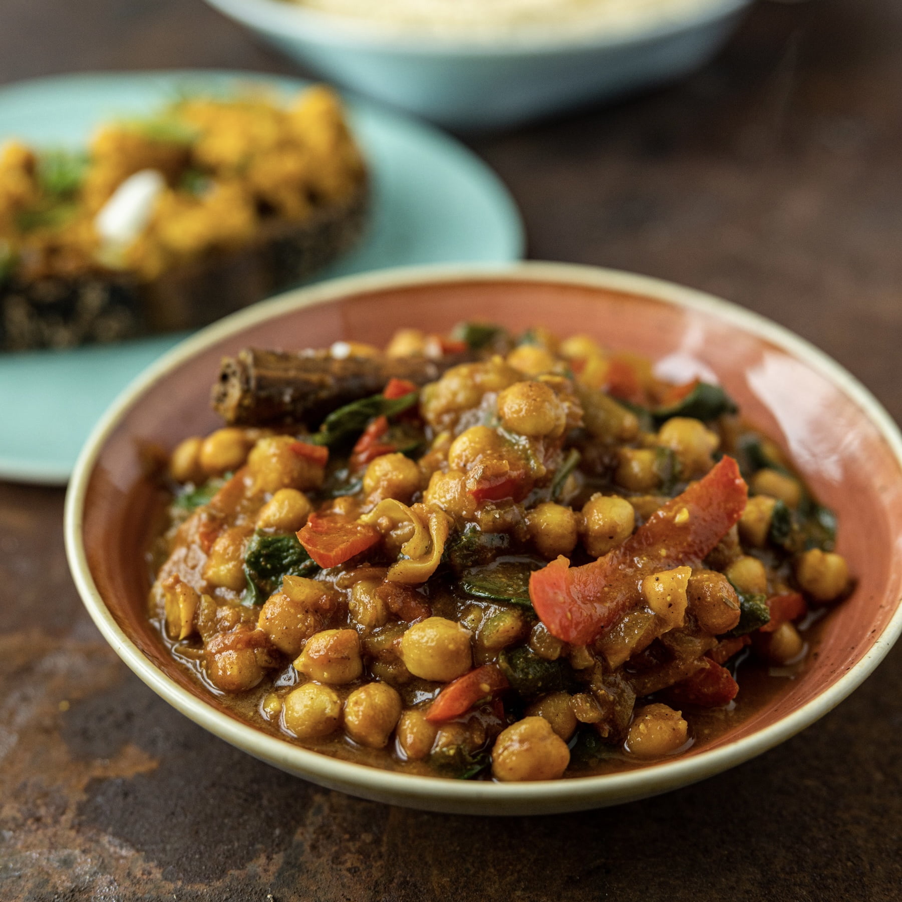 An image of Low fat chickpea curry