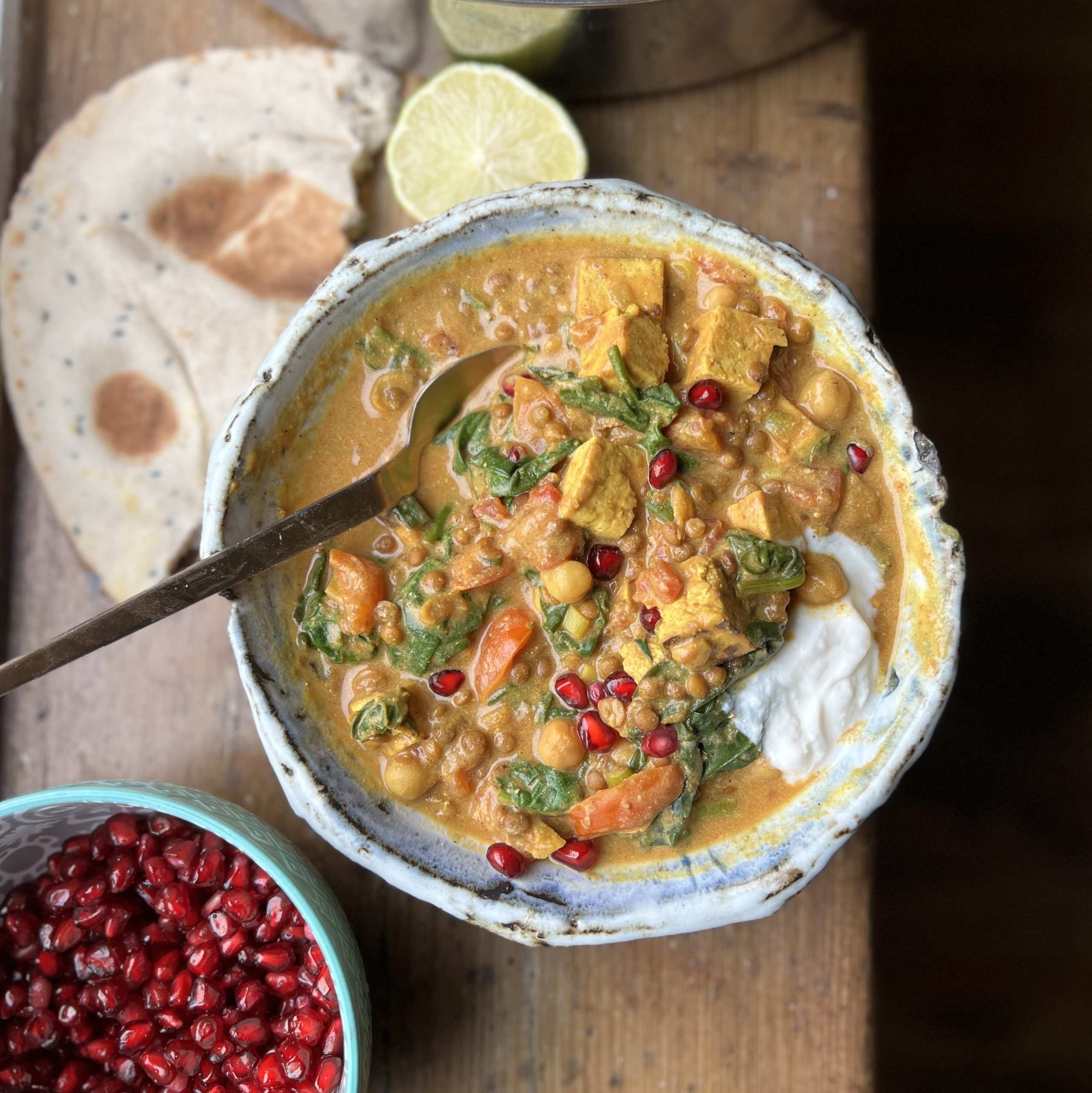 An image of Low Fat Tofu and Spinach Dal