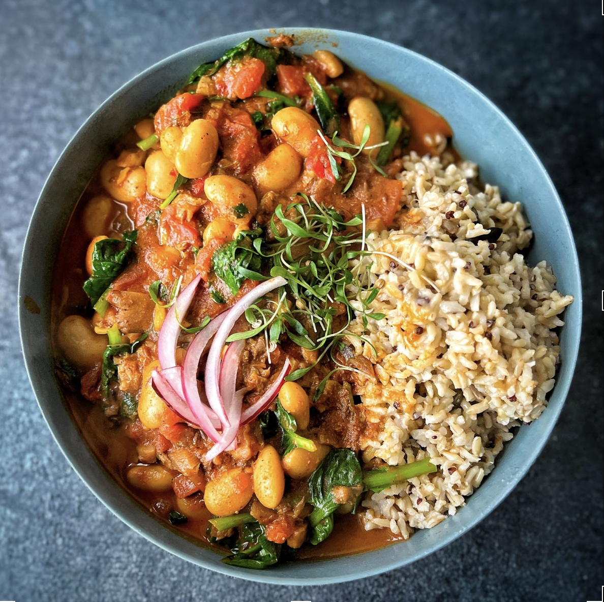 An image of Spinach, Butterbean and Mushroom Curry