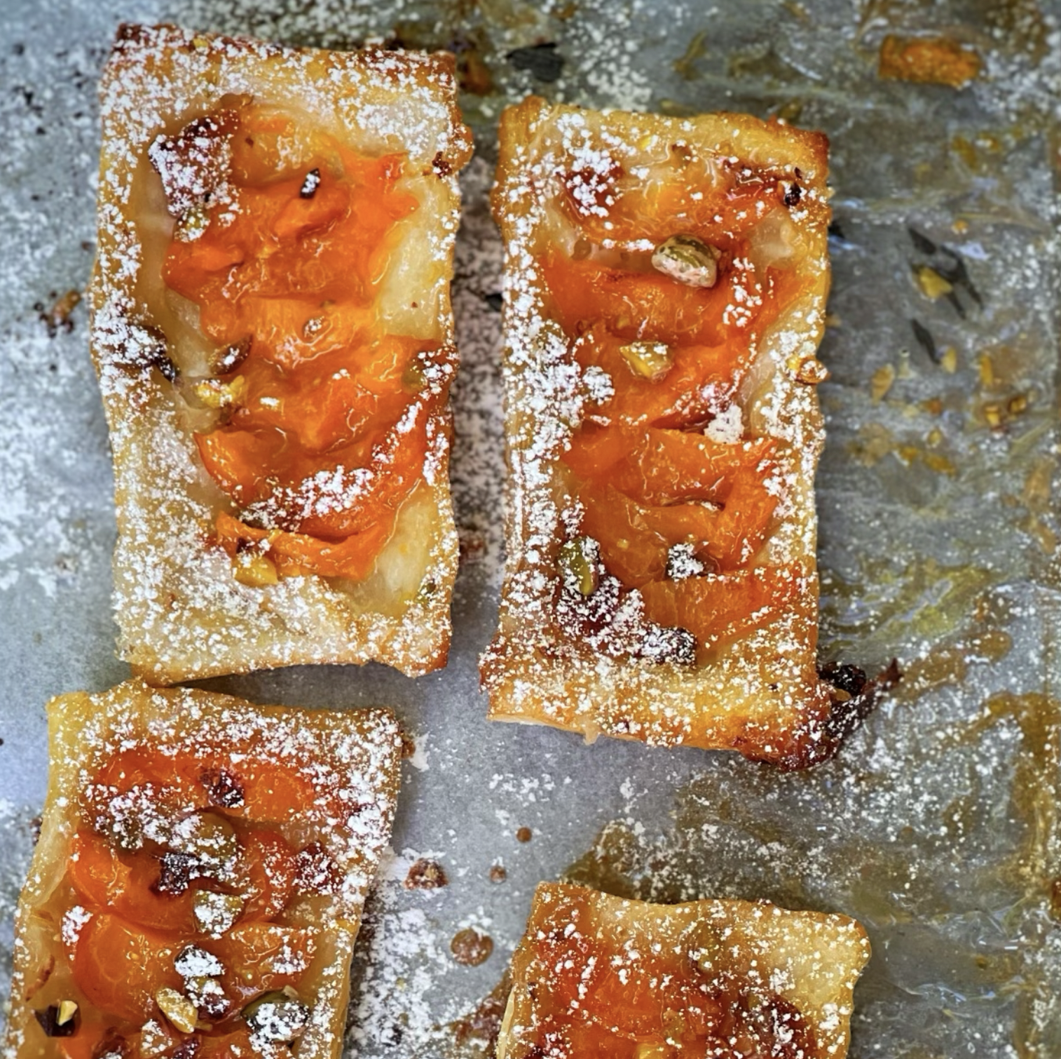 An image of Maple glazed apricot and pistachio slices