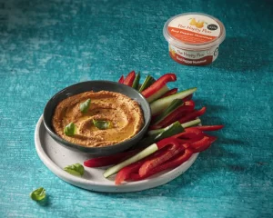 An image of Roasted-Red-Pepper Hummus